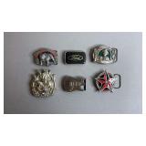 6pc Vtg Pop Culture Belt Buckles w/ Ford