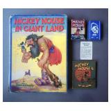 Vintage Mickey Mouse Books & Playing Cards