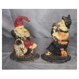 Antique English Cast Iron Punch & Judy Andirons