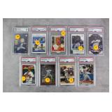 9pc Graded 2001-07 Baseball Cards w/ Relic