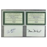 Ann Davis & Maureen McCormick Signed 3x5 Cards