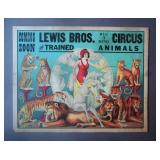 Lewis Bros. Circus Cardboard Advertising Poster