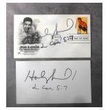 Evander Hollyfield Signed 1st Day Cover/Index Card