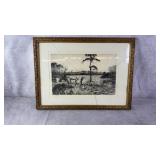 Aiden Lassell Ripley Signed Quail Shooting Etching