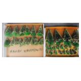 Vintage Bottle Brush Flocked Christmas Trees