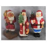 Carved Wood Santa Claus Figures