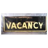 Vintage Porcelain Enamel Vacancy Sign
