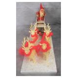 Vintage Santa Claus w/Sleigh & Reindeer Display