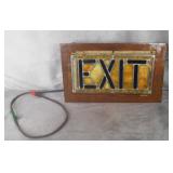 Antique Light-Up Leaded Glass Exit Sign