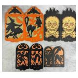 1920s-50s Halloween Die-Cut Cardboard Lanterns