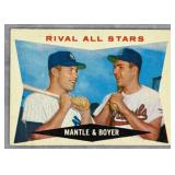 1960 Topps #160 Rival All Stars Mantle & Boyer