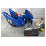 3pc 1970s Toys w/ Mego Batcycle & AFX Slot Car