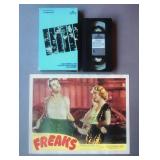 Origial Freaks Movie Lobby Card & VHS Tape