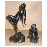 1930ï¿½s Art Deco Metal Nude Female Bookends