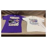 2pc Vtg Football Tee Shirts w/Single Stitch