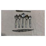 7pc Vtg Souvenir Spoons w/Sterling Silver