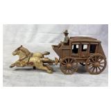 Antique Cast Iron Horse Carriage