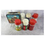 Vintage Tin Lunch Box & Thermoses