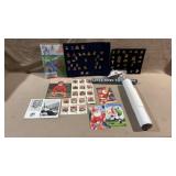 60+pc Sports Memorabilia w/Super Bowl Pins, Art