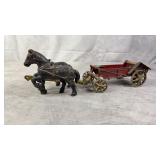 Arcade Antique Cast Iron Horse Carriage