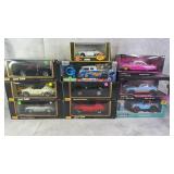 10pc NIP 1:18 Scale Die-Case Cars w/ Maisto & Jada