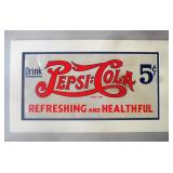 1940ï¿½s Pepsi-Cola Embossed Tin Sign