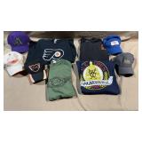 9pc Vtg Sports Shirts & Hats w/Single Stitch