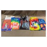 5pc Tye Die Tee Shirts+ w/Fender Guitar & Peace