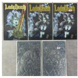 5pc Lady Death #1 Comic Books w/ The Reckoning