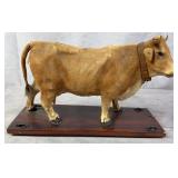 Antique Composition / Leather Cow Pull Toy