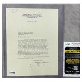 John Edgar Hoover Signed 1937 Document w/ JSA COA