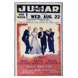1956 High Society Juliar Theatre Window Card