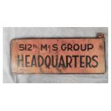 512th M&S Group Headquarters Sign