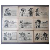 Antique Comical Googly Eye Cowboy Prints