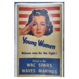 1944 WWII Young Women WAC Recruitment Poster