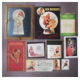 Vintage Pin-Up Girl Art Ephemera Grouping