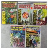 5pc Unknown Worlds #22-54 ACG Comic Books
