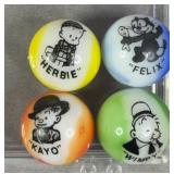 4pc Vintage Comic Book Marbles