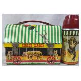 1958 Thermos Circus Wagon Tin Dome Lunch Box