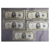 1953 B Silver Certficate $5 Bills