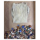 Antique Clay Marbles w/ Carry Bag