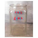 Vintage Lance Crackers Glass Display Jar