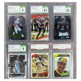 6pc Graded Sports Cards w/ Star Rookies