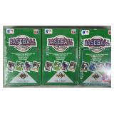 3pc Sealed 1990 Upper Deck Baseball Pack Boxes
