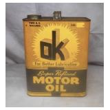 OK Motor Oil 2 Gallon Gas Station Oil Can