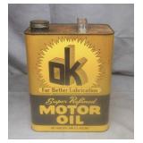 OK Motor Oil 2 Gallon Gas Station Oil Can