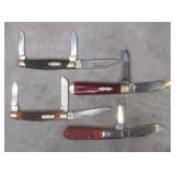 4pc Vintage Plastic Handle Pocket Knives Lot