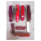 7pc Swiss Army Style Pocket Knives Lot