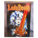 1993 Signed Lady Death Poster on Foamboard