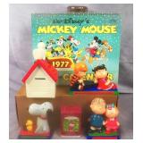 5pc 1970 & 2000 Peanuts Collectibles Lot
